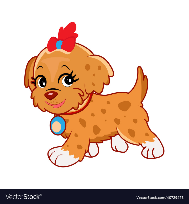 Free: happy cute puppy cartoon portrait cute little dog 