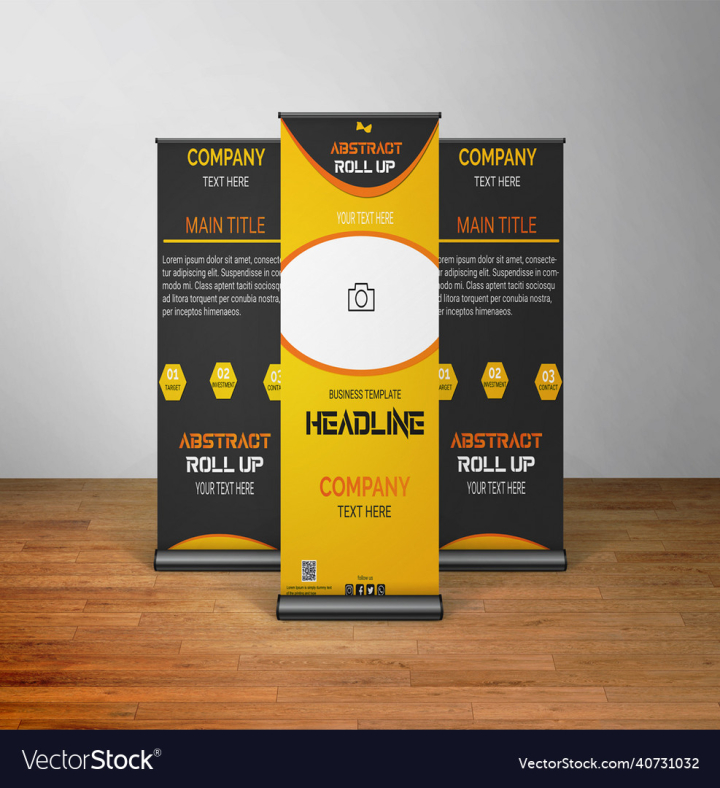 Banner,Roll,Up,Design,Colourfull,Print,Ready,Yellow,Business,Graphics,Abstrack,vectorstock