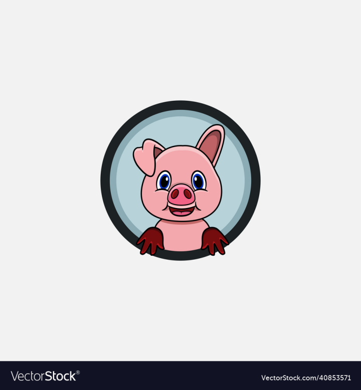 Free: funny pig head character design perfect for logo 