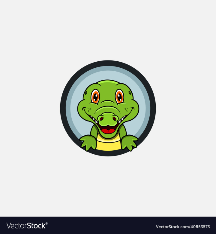 Free: funny crocodile head character design perfect 