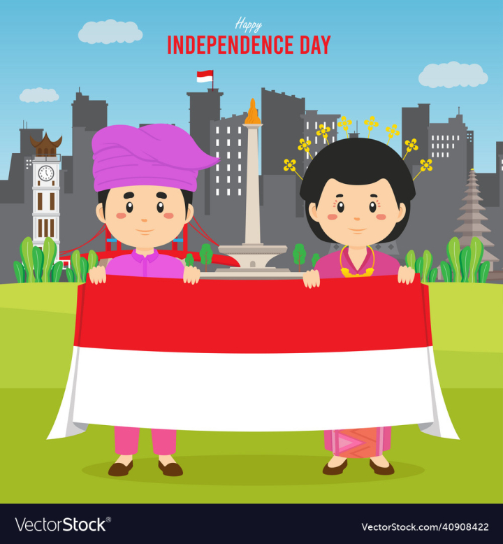 Free: flat indonesia independence day background 