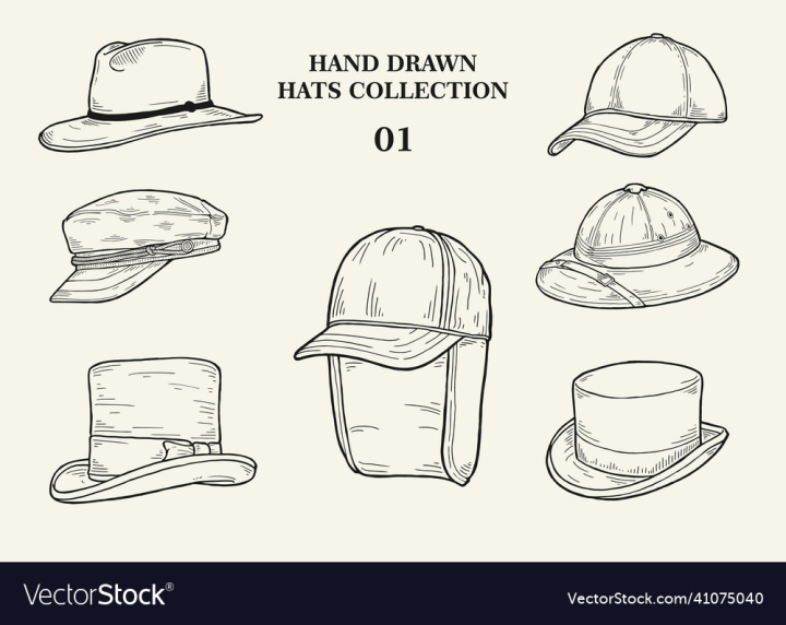 Hats,Hand,Drawn,Vector,Fashion,vectorstock