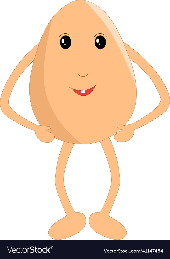 Happy,Cartoon,Egg,Cute,Brown,Character,Cheerful,Illustration,Artwork,Smile,Funny,Freehand,vectorstock