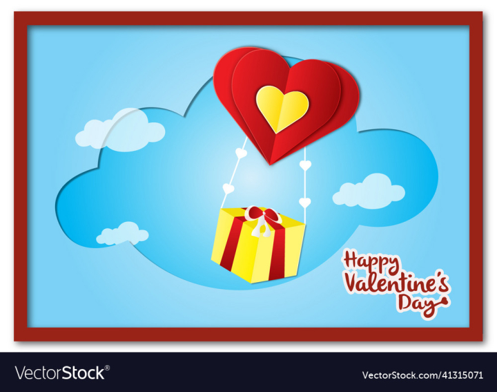 Valentine,Happy,Day,Card,Papercut,14,February,Vector,Love,Red,Heart,Present,Gift,Ribbon,Boyfriend,Romance,Design,Girlfriend,vectorstock