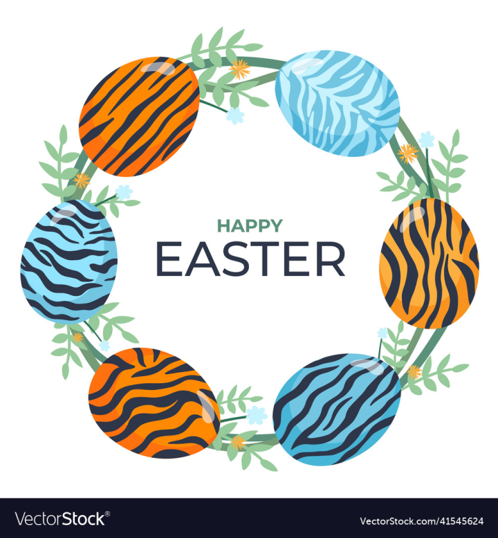 Easter,Symbol,Wreath,Sign,Tiger,Colorful,Concept,Traditionally,Red,Culture,Vector,Hand,Drawn,Wild,Cat,Year,Of,2022,The,Celebrate,Orange,Drawing,Flower,Blue,Leaves,Egg,Composition,Spring,Floral,Nature,Decorative,Celebration,Design,Eastern,D,Traditional,Beautiful,Tradition,Isolated,Holiday,Decoration,vectorstock