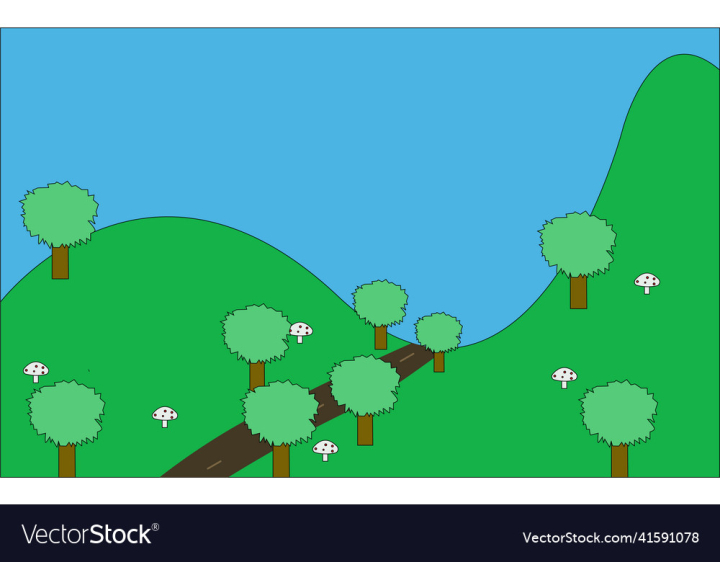 Natural,View,Hills,Tree,Forest,vectorstock