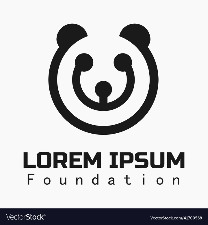 Logo,Line,Panda,Art,Foundation,Vector,vectorstock