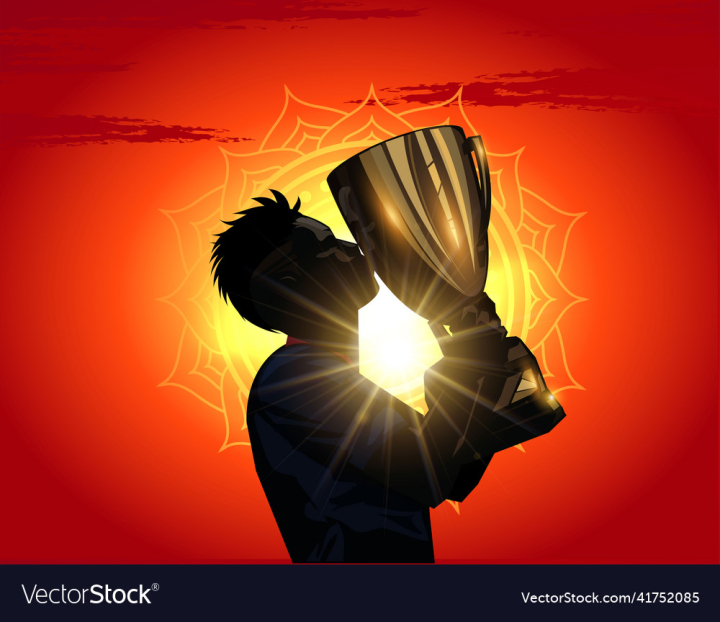 vectorstock,Trophy,Player,Holding,Red,Leader,Champion,Goal,Golden,Achievement,Best,Concept,Football,First,Cup,Award,Celebrate,Leadership,Success,Winner,Prize,Retro