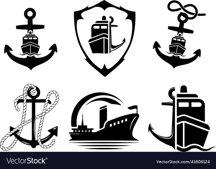 vectorstock,Ship,Black,Shipping,Company,White,Transport,Logo,Vector,Work