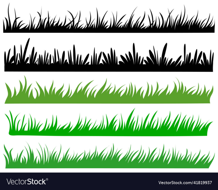 vectorstock,Grass,Silhouette,Green,Background,Set,Wild,Cartoon