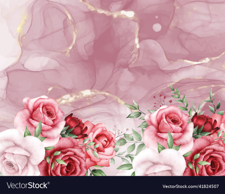 vectorstock,Watercolor,Roses,Flower,Design,Frame,Rose,Green,Border,Burgundy,Spring,Floral,Card,Vintage,Poster