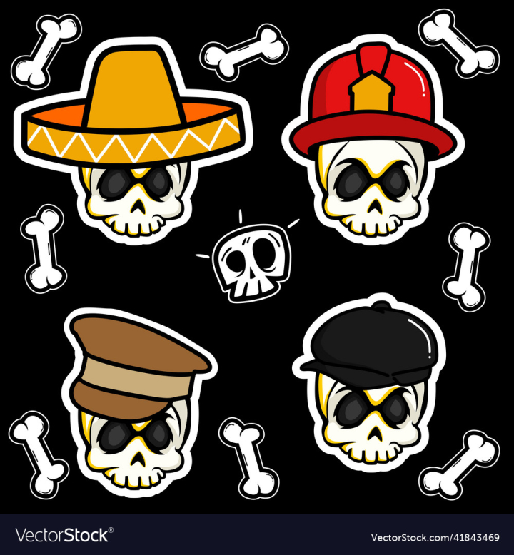 skull crossbones icon vector Halloween logo - Stock