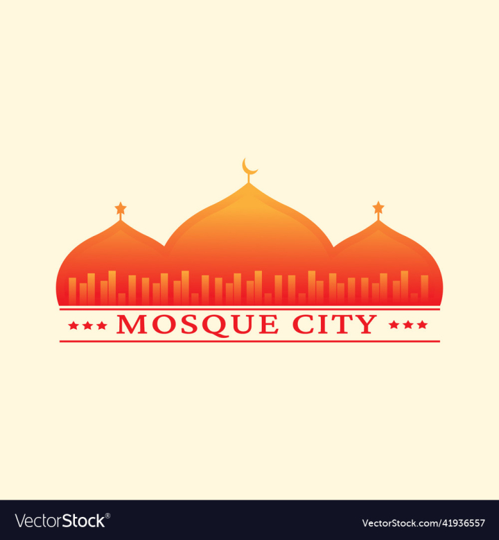 vectorstock,Muslim,Ramadan,City,Mosque,Town,Moon,Star,Eid