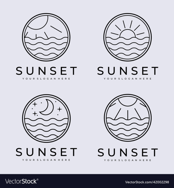 Sunset Logo Design Vector & Photo (Free Trial) | Bigstock