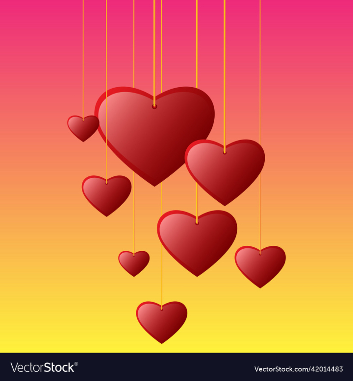 vectorstock,Valentine,Heart,Vector,Cartoon,Simple,Freebies,Illustration,Love,Hanging,Card