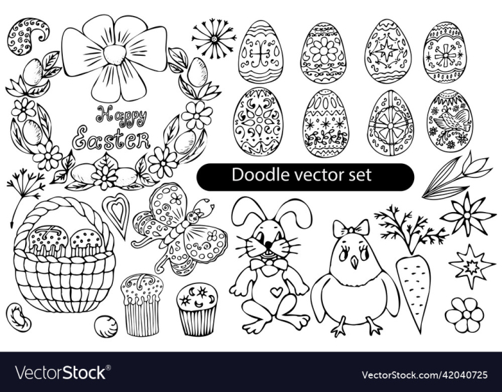 vectorstock,Clip,Art,Digital,Clipart,Bunny,Easter,Stamps,Svg,Bundle