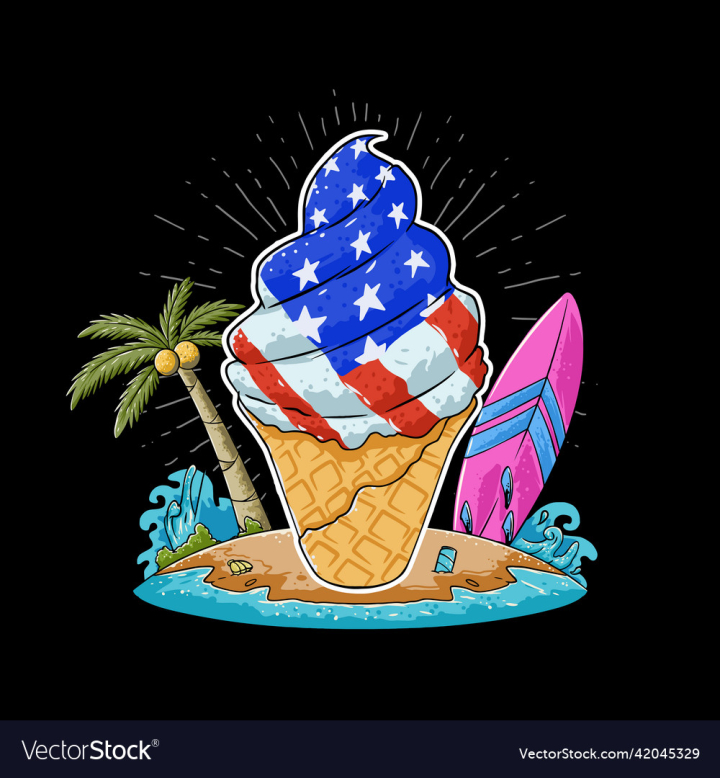 vectorstock,Food,Sweet,American,Design,Art,Beach,Ice,Summer,States,United,Cream,Summertime,Flavor,Snack,Strip,Party,Sea,Water,Star,Flag,Holiday,Cute,Fruit,Season,Cone,Yummy,Wafer,Milk,Natural,Day,Cartoon,Happy