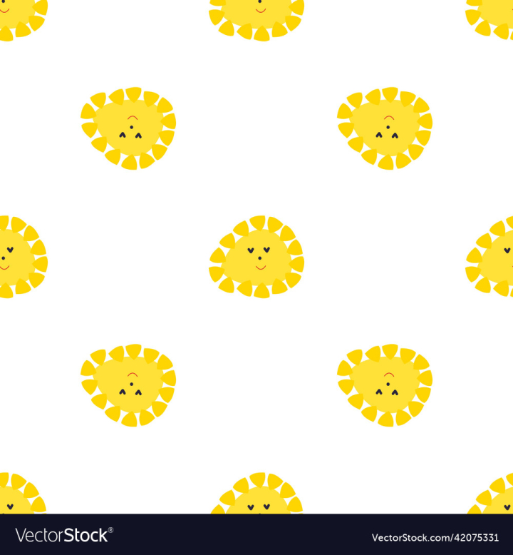vectorstock,Pattern,Minimalism,Design,Seamless,Yellow,Baby,Sun,Illustration