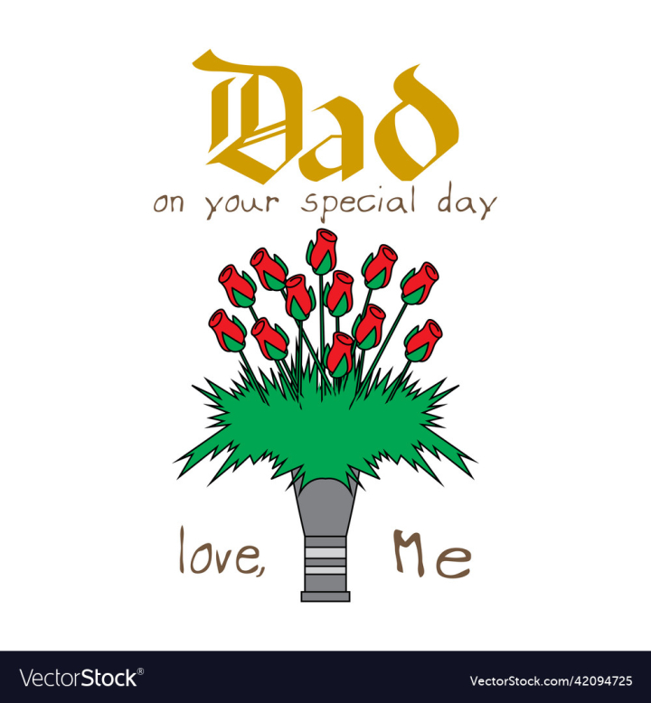vectorstock,Vector,Dad,Cartoon,Freebies,Illustration,Fathers,Day,Flower,Rose,Father