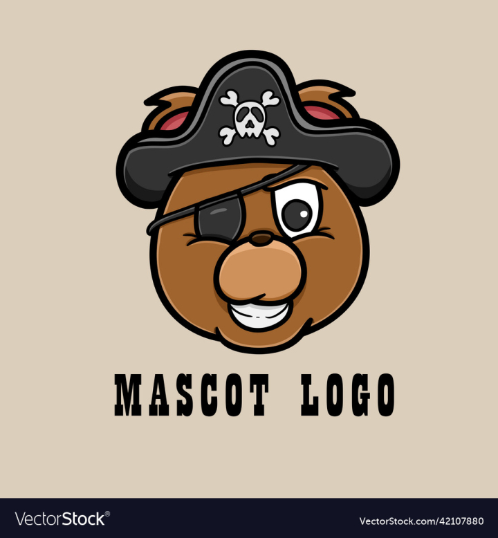 Free: mascot bear pirate head logo cartoon pirate 