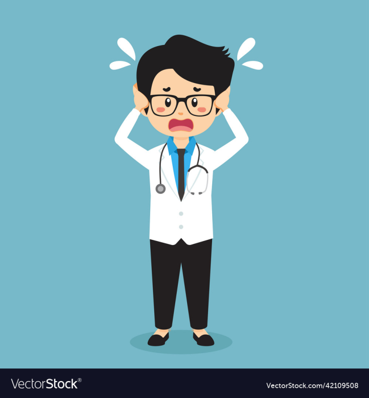 vectorstock,Man,Doctor,Confused,Person,Medical,Health,Isolated,White,Medicine,Adult,Hospital,Stethoscope,Male,Background,Professional,Lab,Physician,Young,Occupation,Concept,Portrait,Coat,Care,Science,Clinic