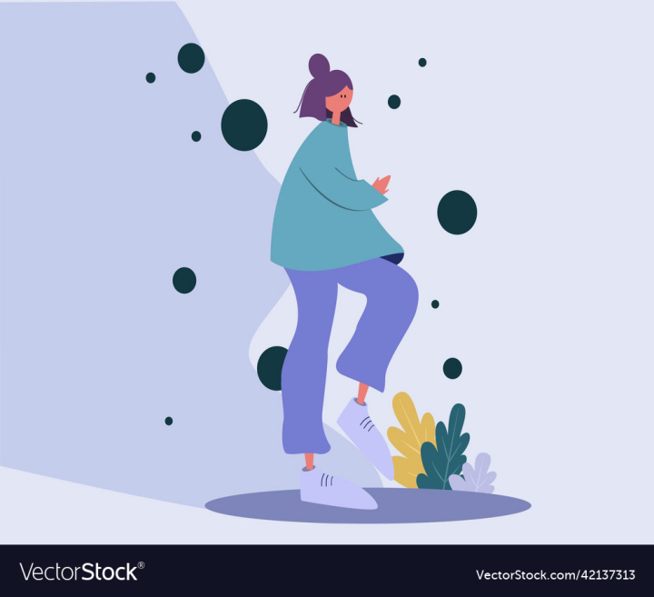 vectorstock,Flat,Girl,Person,Illustration,Love,Happy,Female,Thoughts,Concept,Emotional,Vector,Sun,Soul,Walking,Enjoy,Positive,Self,Mental,Personality