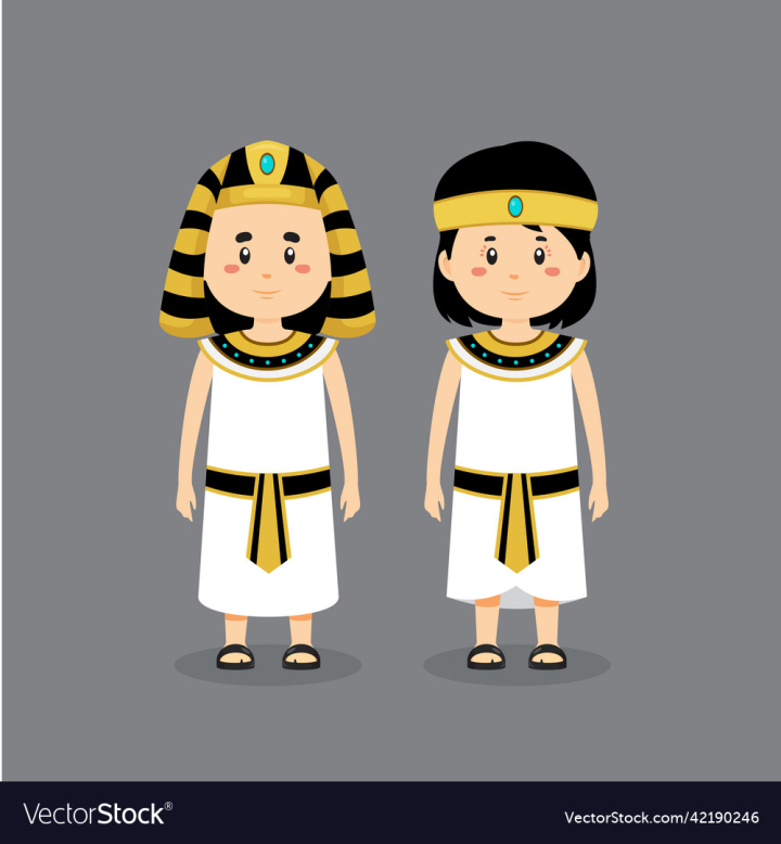 Cute egyptian girls national dress traditional Vector Image