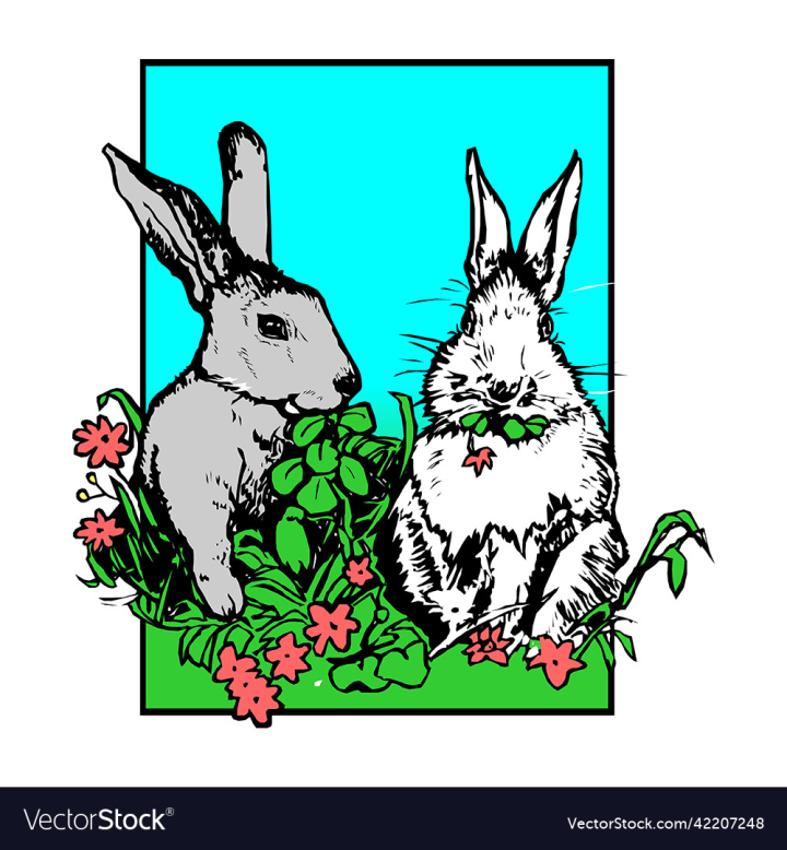 vectorstock,Cartoon,Rabbit,Vector,Animal,Freebies,Illustration,Mama