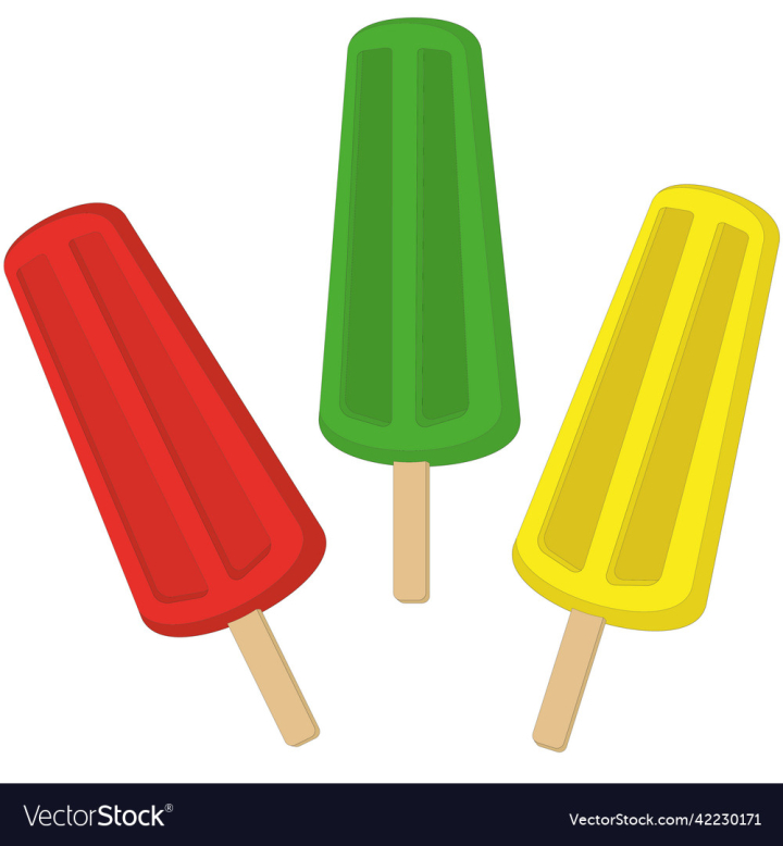 vectorstock,Ice,Cream,Fruit,Popsicle,Food,Cool,Summer,Stick,Cold,Frozen,Iced,Refreshing,Vector,Illustration,Red,Green,Yellow,Sweet,Dessert,Delicious,Tasty