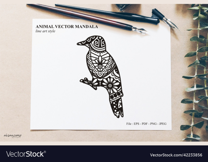 Free: animal mandala line art style 