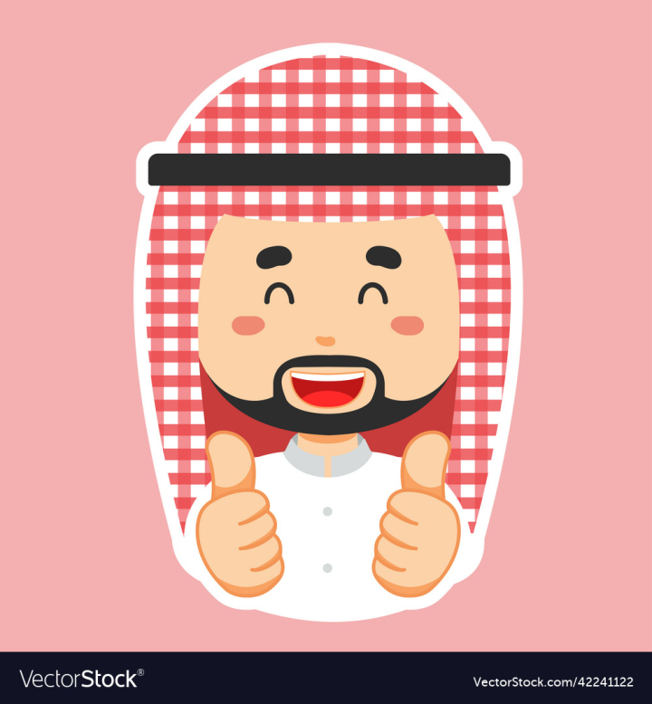 Free: happy muslim character sticker 