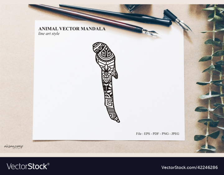 vectorstock,Animal,Mandala,Line,Art,Doodle,Coloring,Pages,Boho,Style,Fish,Poodle,Ethnic,Tattoo,Design,Vector