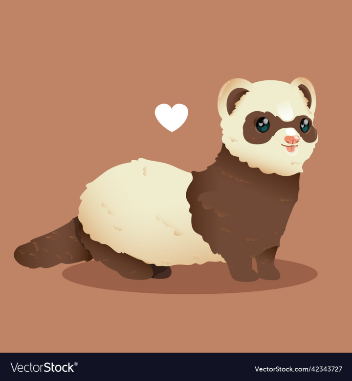 vectorstock,Baby,Ferret,Cartoon,Animal,Cute,Love,Design,Drawing,Pet,Fun,Brown,Character,Toy,Heart,Mammal,Furry,Fluffy,Vector,Illustration,Art,Pretty,Funny,Thief,Teddy,Adorable,Lovely,Domesticated,Carnivorous,Big,Eyes,Flat,Background