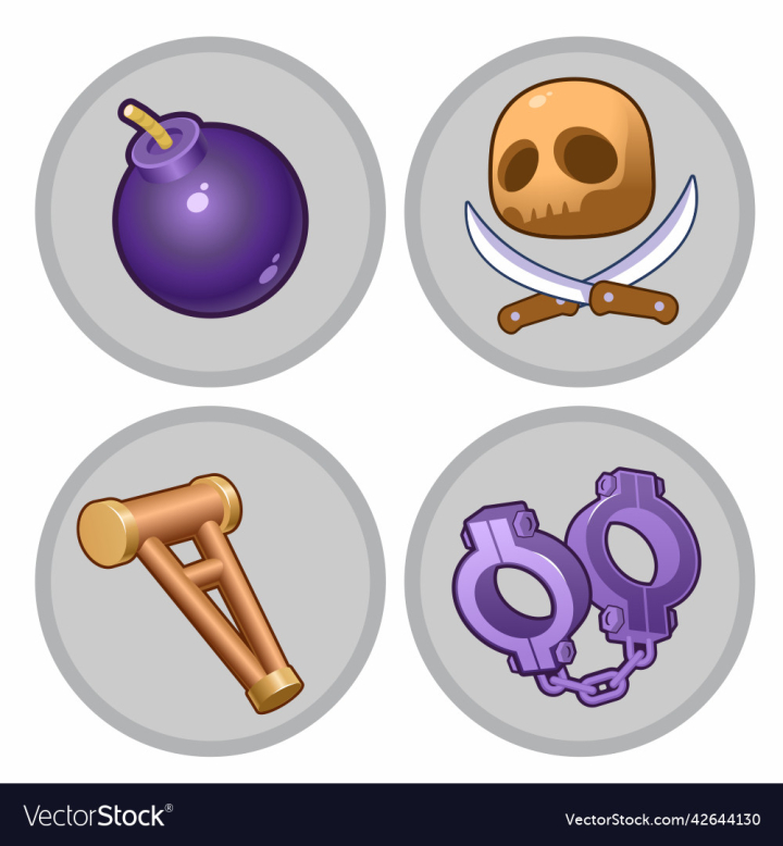 vectorstock,Icons,Game,Skull,Shackles,Bomb,Pirate,Core,Handcuffs,Crutch,Projectile,Wick,Weapon,Prison,Piracy,Invalid,Sabers