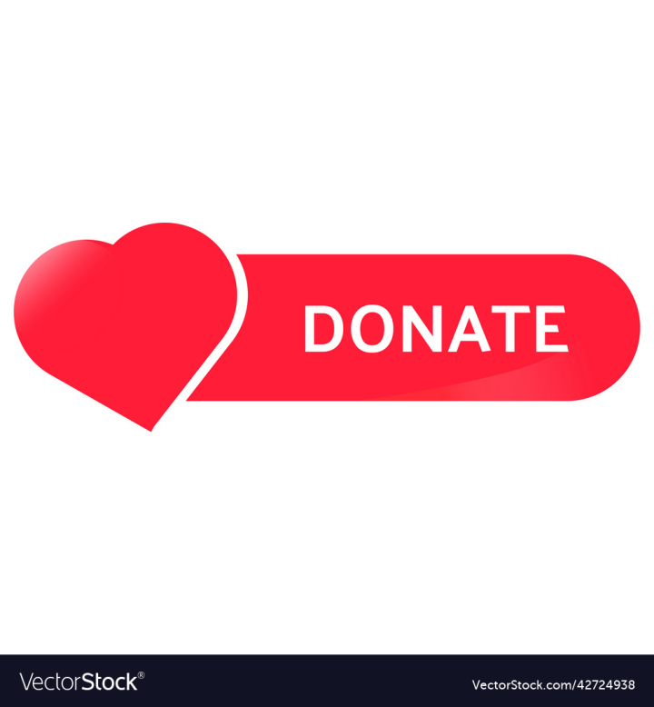 Vector Donate Concept Hand And Money Button In Flat Style