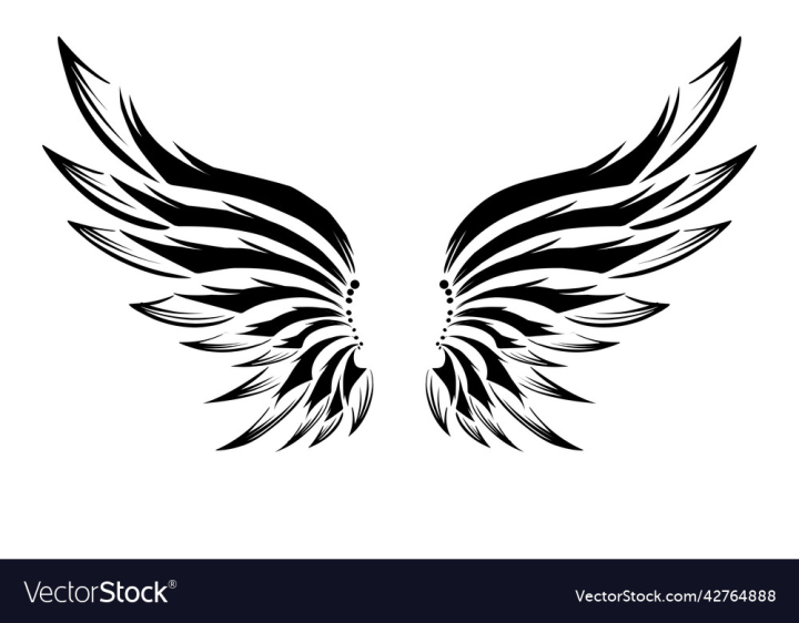 Grey Ink Angel Wings Tattoo On Side Rib