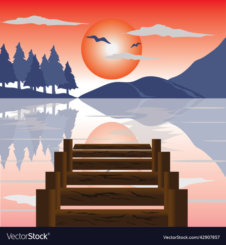 vectorstock,Beauty,Evening,Colorful,Creative,Scenery,Picturesque,Professional,Minimal,Lovable,Illustration