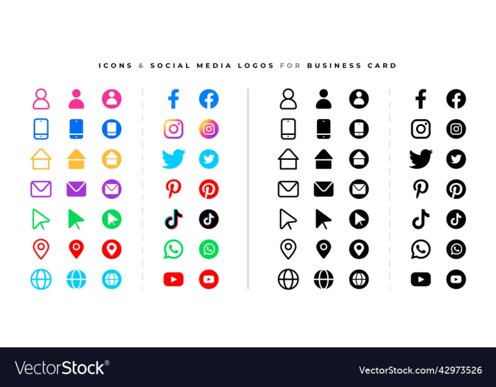 vectorstock,Simple,Facebook,Pinterest,Instagram,Twitter,Youtube,Whatsapp,Tiktok