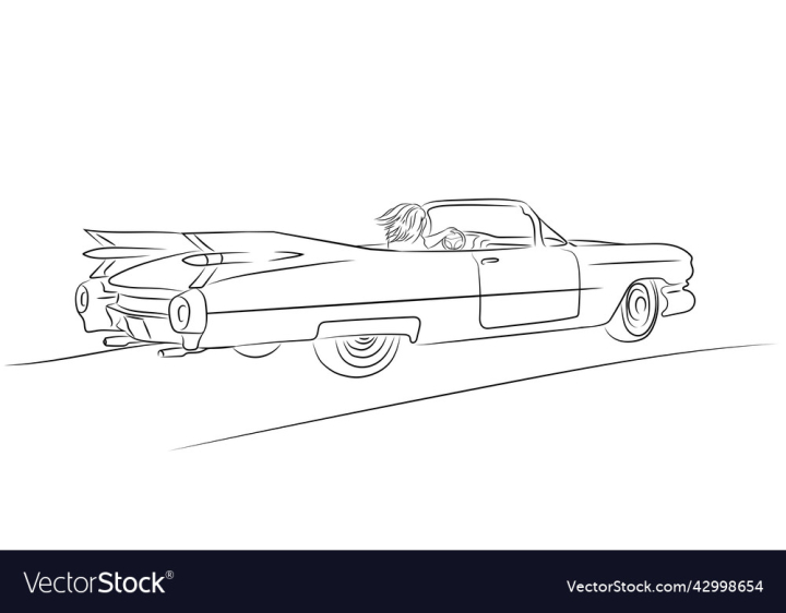 vectorstock,Retro,Hand,Drawn,Drive,Travel,Car,Old,Cute,Camping,Traveller,Outline,Highway,Driver,Driving,Coloring,Uncolored,Black,And,White