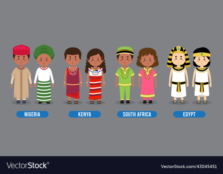 vectorstock,Character,Costume,Cartoon,Boy,Girl,Happy,Hat,Person,People,Dress,Country,Couple,Culture,Cute,Clothing,Ethnic,Expressions,Traditional,Woman,Child,Oriental,African,Africa,Children,Egypt,Folk,Kenya,Nationality,Nigeria,Illustration,Art,South