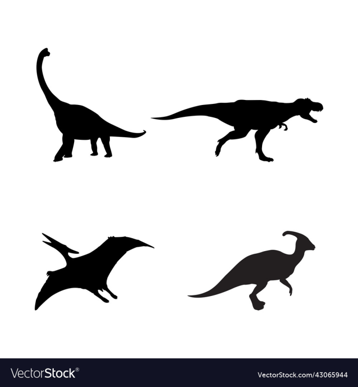 vectorstock,Silhouette,Dinosaurs,Brachiosaurus,Vector,Illustration,T,Rex