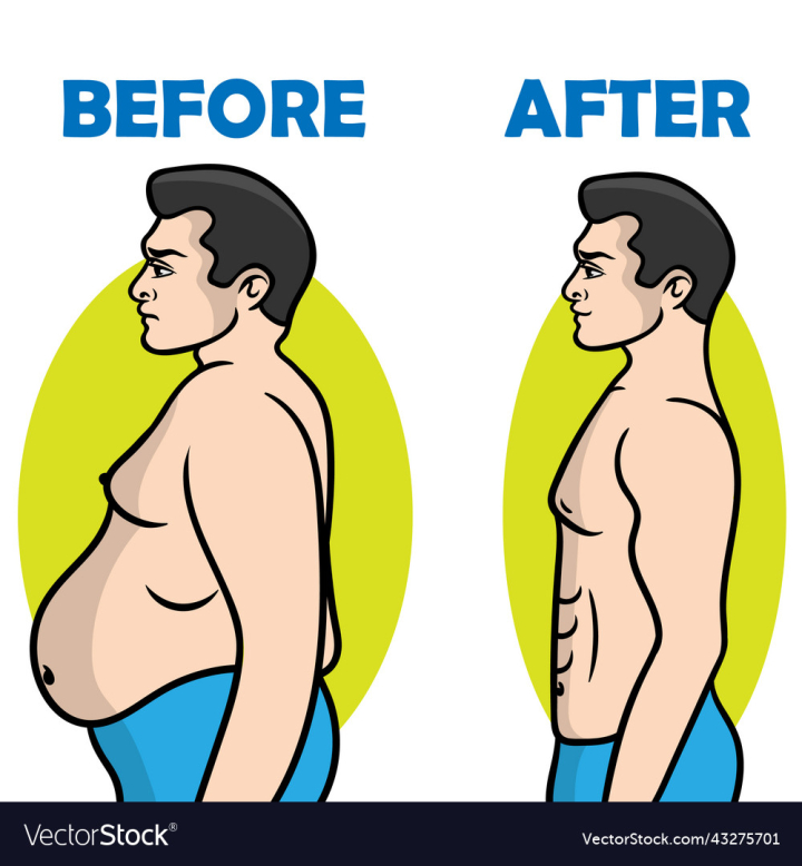 Free: fat and slim man before and after weight loss 