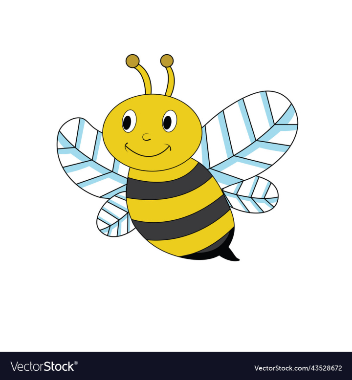 vectorstock,Bee,Cartoon,Yellow,Funny,Animal,Illustration,Nature,Fly,Insect,Bug,Flying,Cute,Honey,Wasp,Vector,Happy,Black,Flower,Sweet,Wing,Character,Smile,Honeybee,Bumblebee,Art