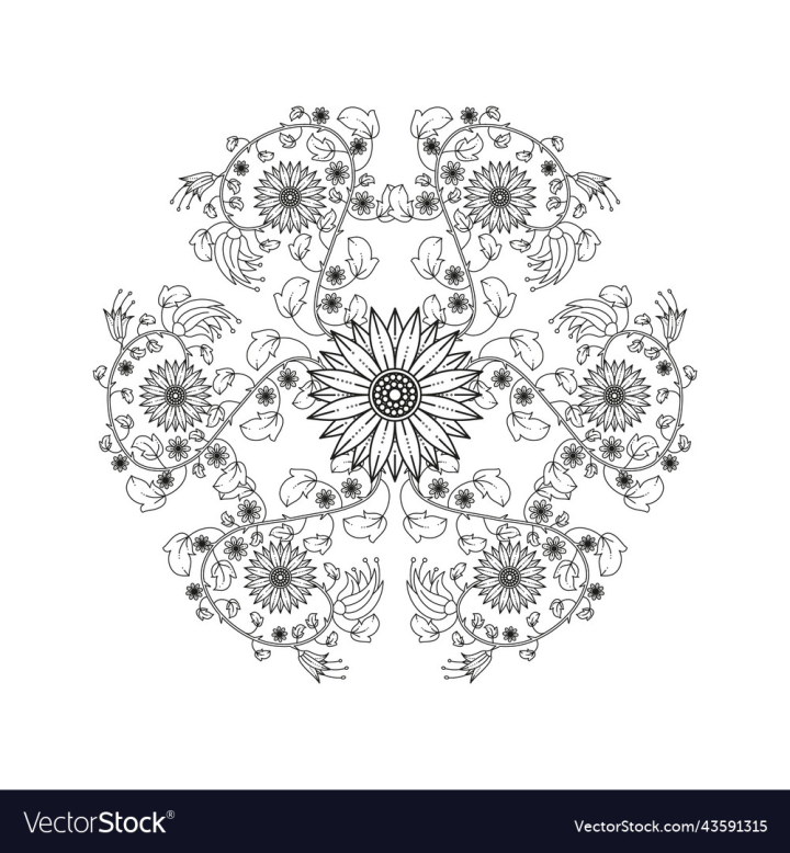 vectorstock,Floral,Spring,Page,Coloring,Pdf,Png,Book,Mandala,Design,Kids,Pages,Bundle,Kdp,Interior,Flowers,Abstract,Background,Print,Ready,Flower,Adult,For,Activity