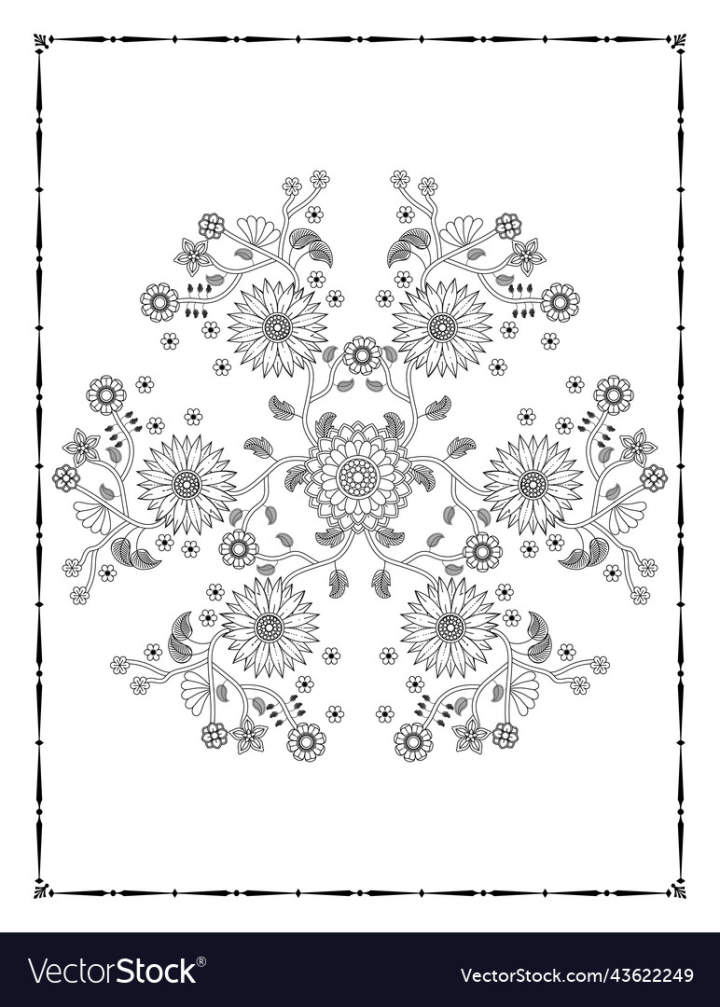 vectorstock,Floral,Coloring,Book,Books,Pages,Adult,Mandala,For,Adults,Sheets,Flower,Page
