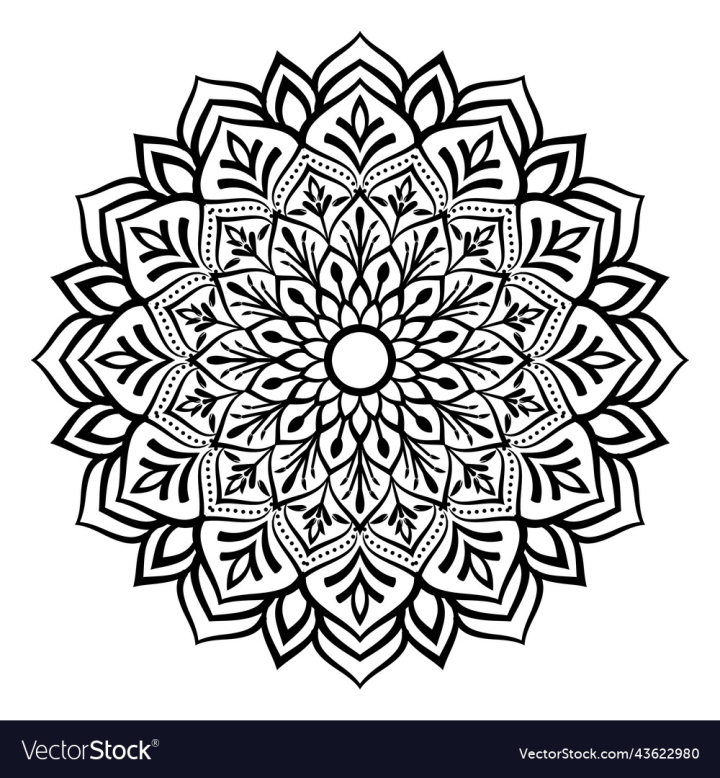 Mandala Pattern Stencil Doodles Sketch Stock Illustration