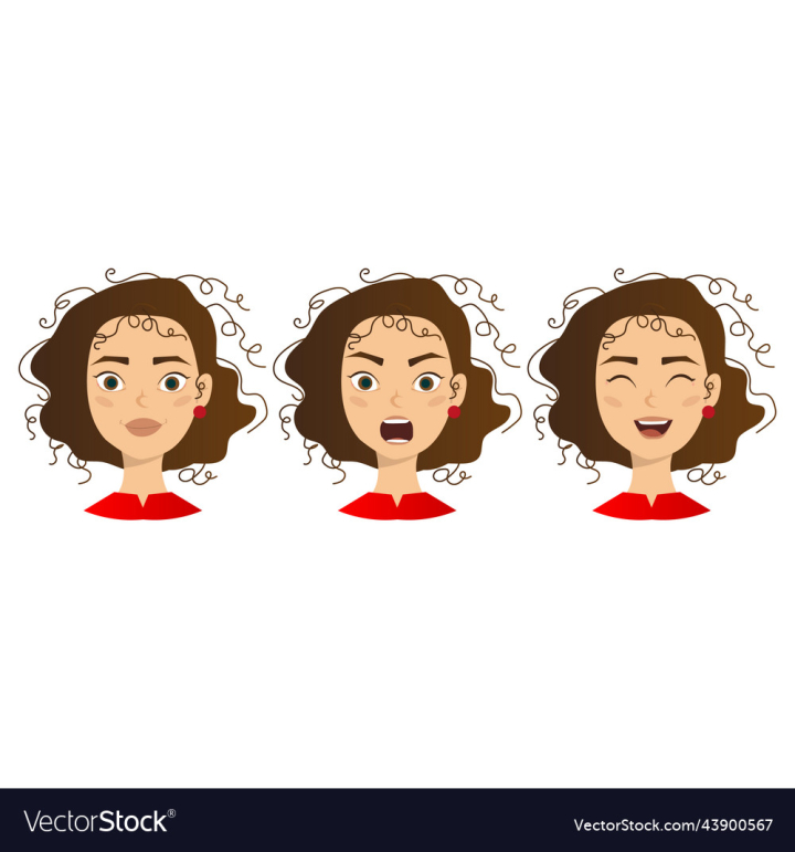 Scared Face Expression - Cute Cartoon Girl Illustration Stock