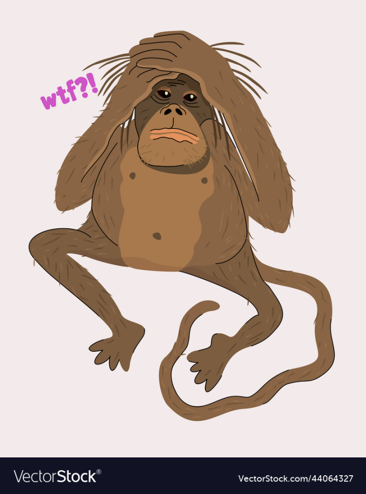 vectorstock,Sad,Isolated,Monkey,WTF,Cartoon,Animal,Wildlife,Pox,Vector,Illustration,Face,Design,Jungle,Nature,Brown,Sitting,Zoo,Wild,Portrait,Cute,Young,Fur,Expression,Funny,Head,Mammal,Sadness,Ape,Illness,Gorilla,Primate,Chimpanzee,Forest,Hair,Looking,Health,Character,Lonely,Alone,Fear,Fauna,Depression,Thinking,Unhappy,Disappointment,Frustrated,Frustration,Stress,Confusion,Emotional,Stressed,Worry,Serious,Upset,Worried