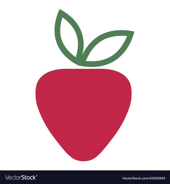 vectorstock,Strawberry,Minimalist,Fruit,Leaf