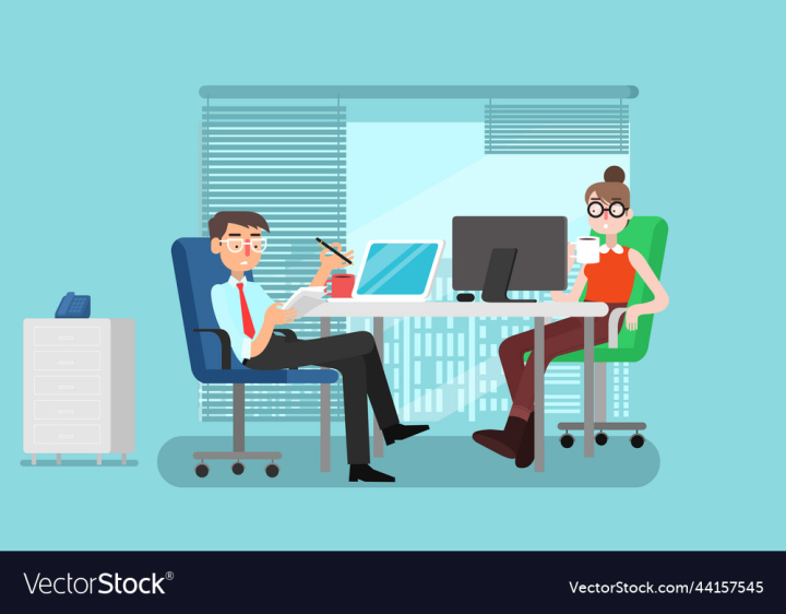 vectorstock,Office,Business,Working,Employee,Work,Building,Laptop,Coffee,Corporate,Businessman,Cubicle